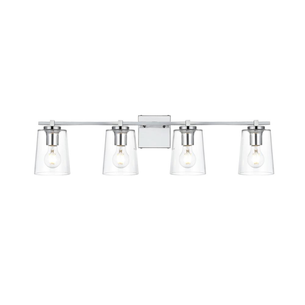 Kacey 4 Light Chrome And Clear Bath Sconce. Picture 1