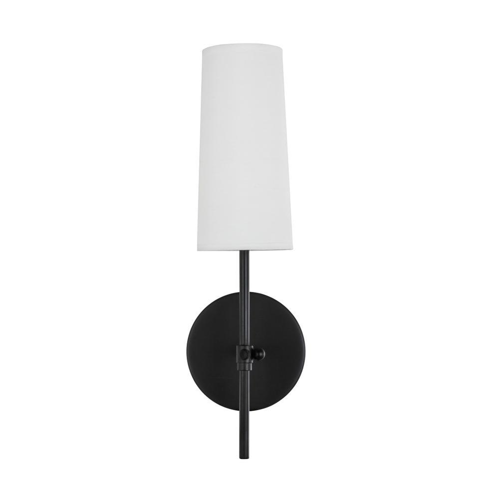 Mel 1 Light Black And White Shade Wall Sconce. Picture 2