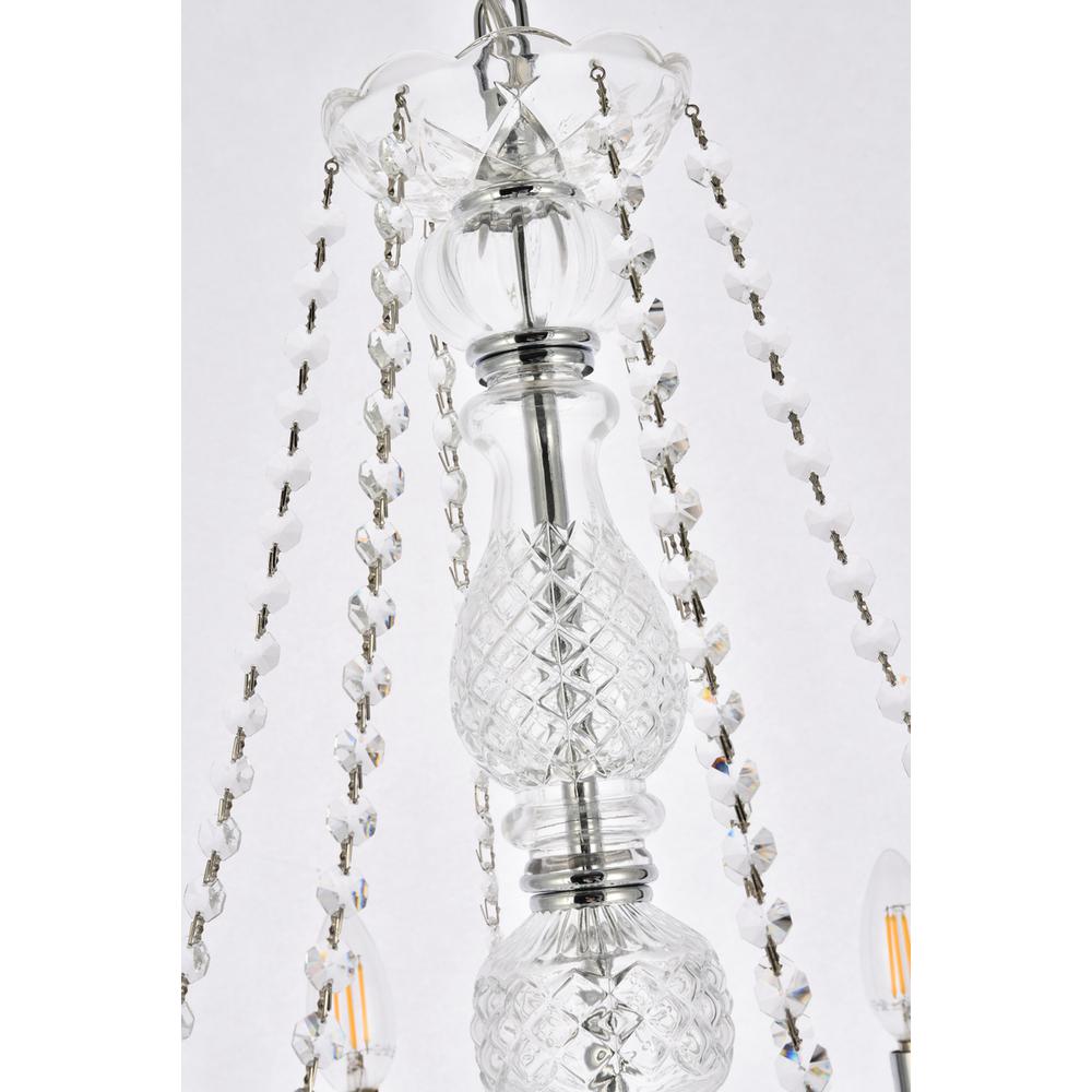Verona 6 Light Chrome Chandelier Clear Royal Cut Crystal. Picture 5