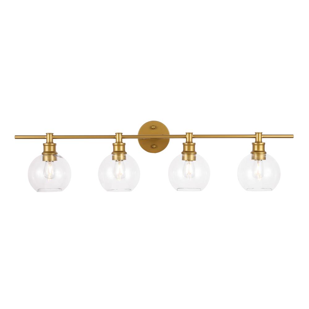 Collier 4 Light Brass And Clear Glass Wall Sconce. Picture 9