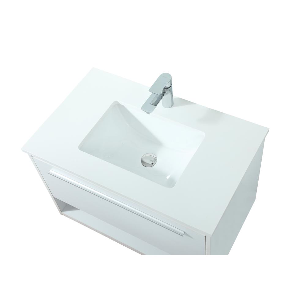 30 Inch Single Bathroom Vanity In White. Picture 10