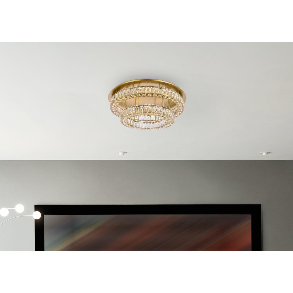 Monroe 30 Inch Led Double Flush Mount In Gold. Picture 8