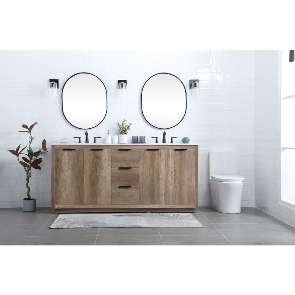 72 Inch Double Bathroom Vanity In Natural Oak. Picture 4