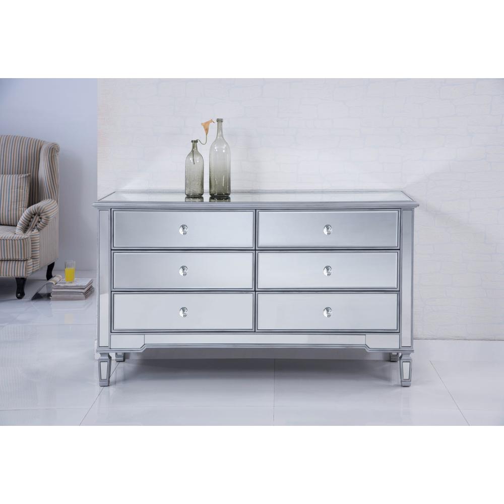 6 Drawers Cabinet 60 In. X 20 In. X 34 In. In Silver Paint. Picture 13