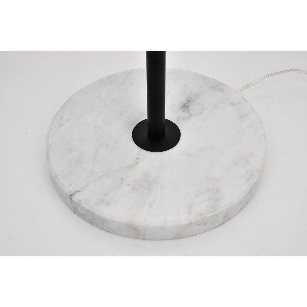 Eclipse 3 Lights Black Floor Lamp With Frosted White Glass. Picture 5