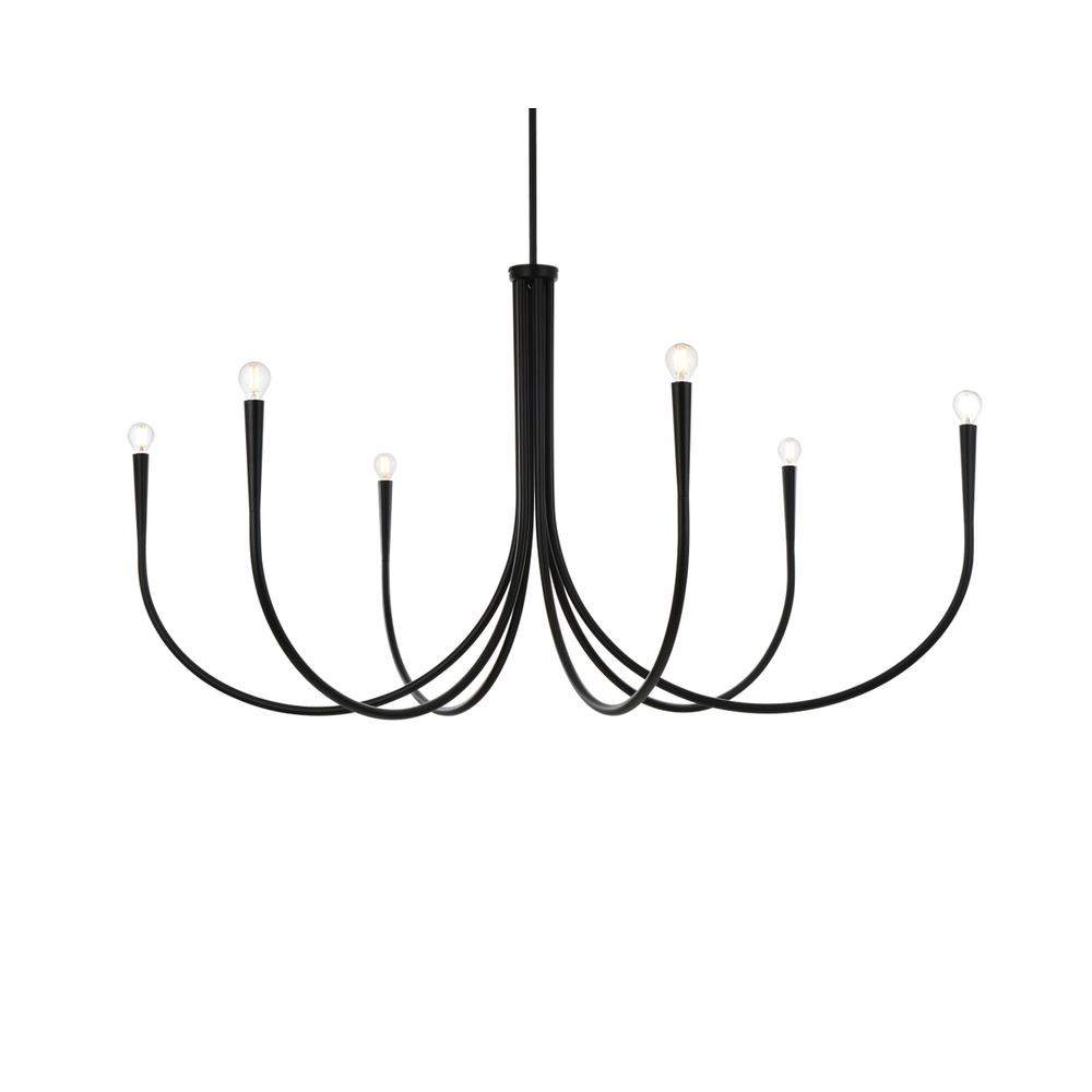 Layne 50 Inch Chandelier In Black. Picture 2