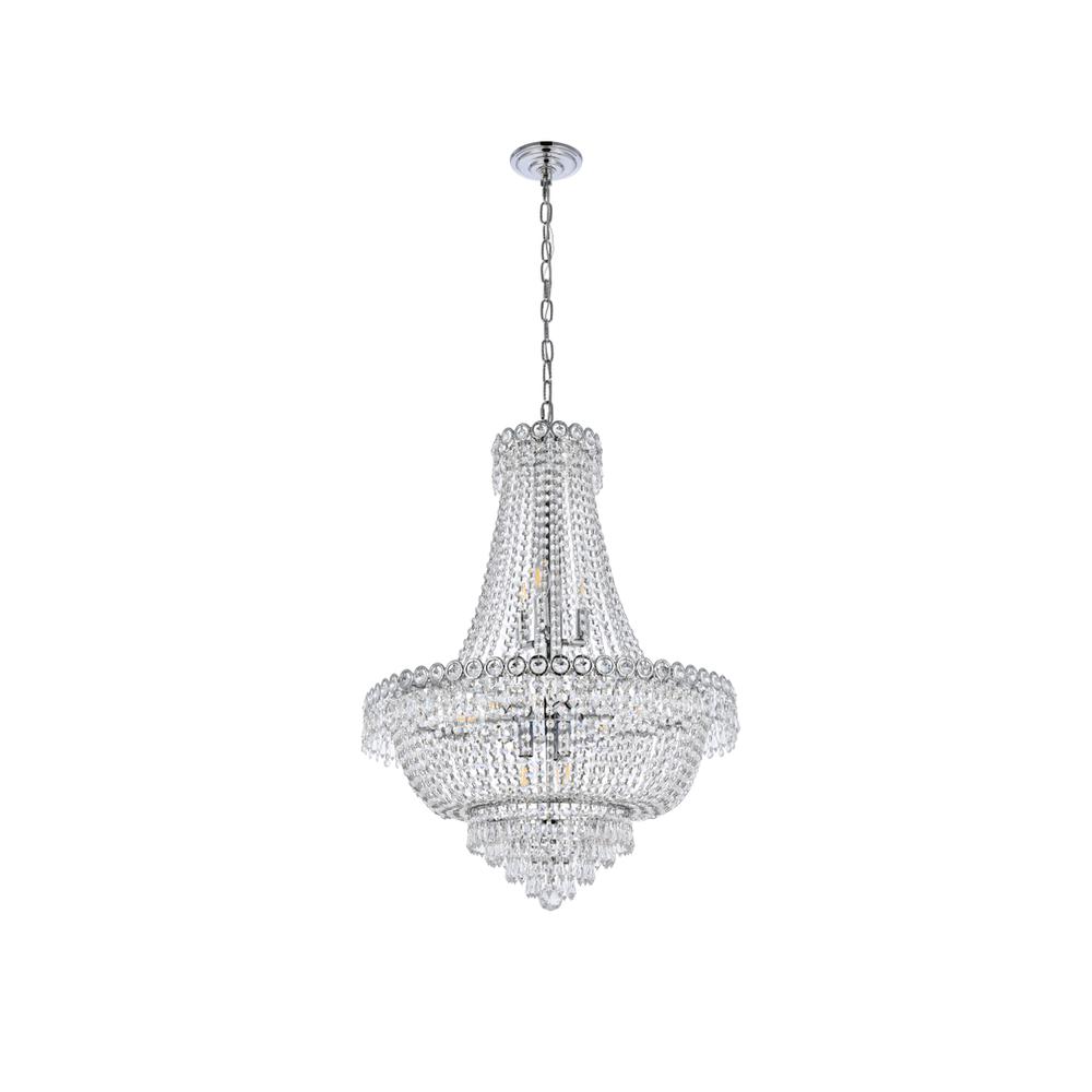 Century 12 Light Chrome Chandelier Clear Royal Cut Crystal. Picture 6
