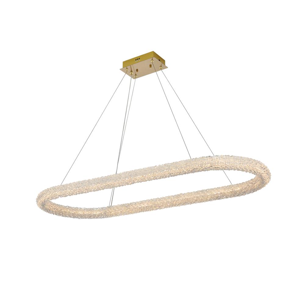 Bowen 51 Inch Adjustable Led Chandelier In Satin Gold. Picture 1