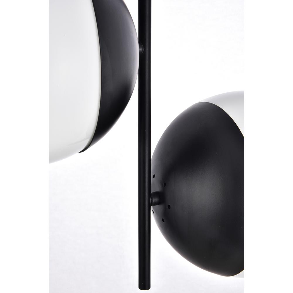 Eclipse 2 Lights Black Pendant With Frosted White Glass. Picture 5