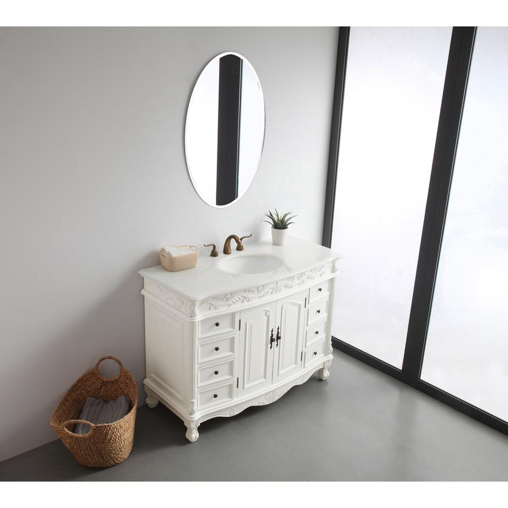 48 Inch Single Bathroom Vanity In Antique White. Picture 3