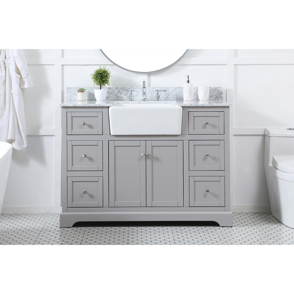 48 Inch Single Bathroom Vanity In Grey. Picture 14