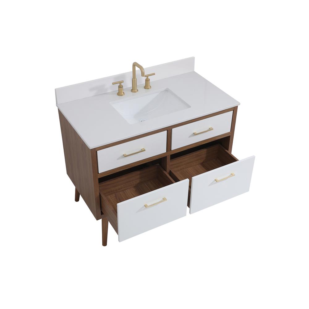 42 Inch Bathroom Vanity In White With Backsplash. Picture 9