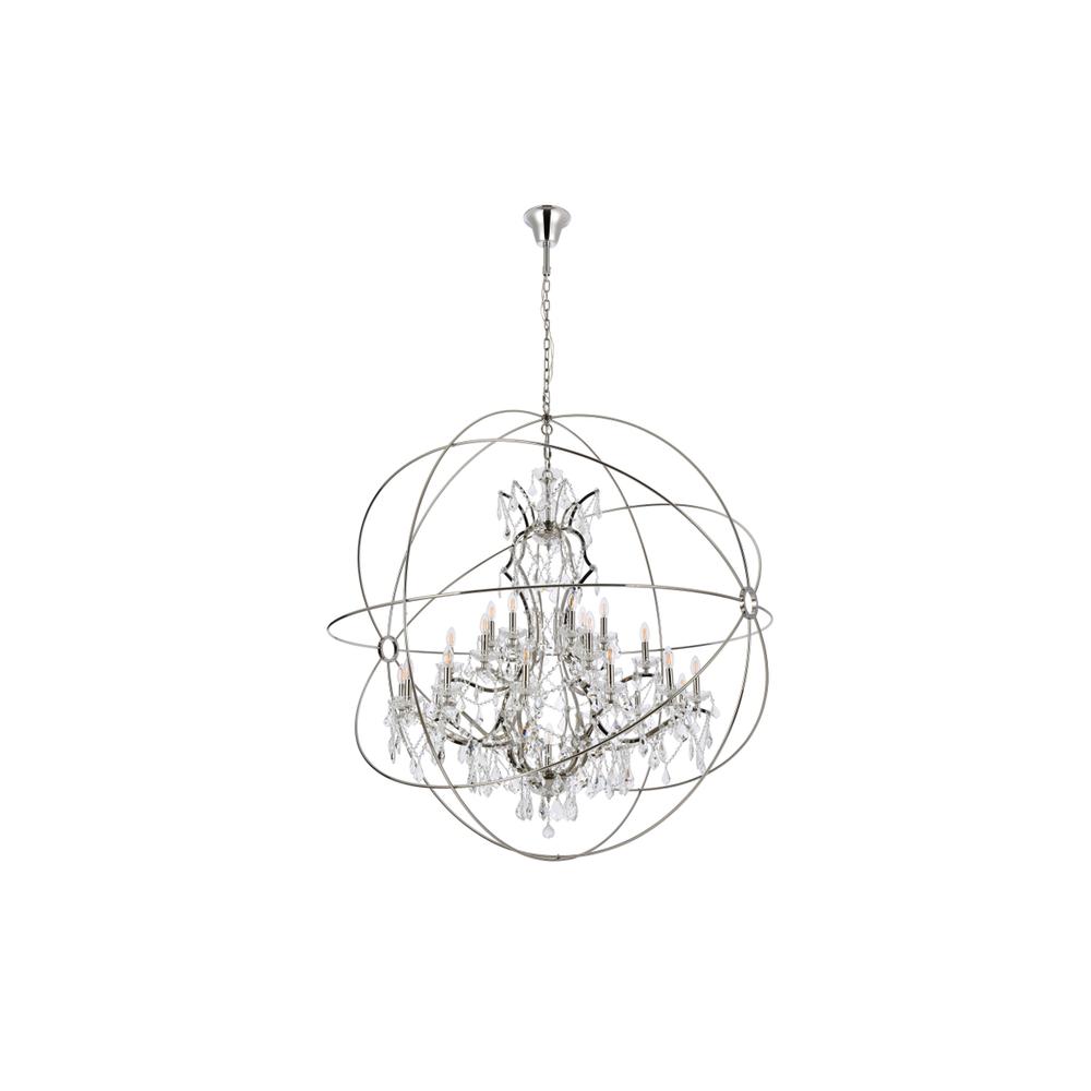 Geneva 25 Light Polished Nickel Chandelier Clear Royal Cut Crystal. Picture 6
