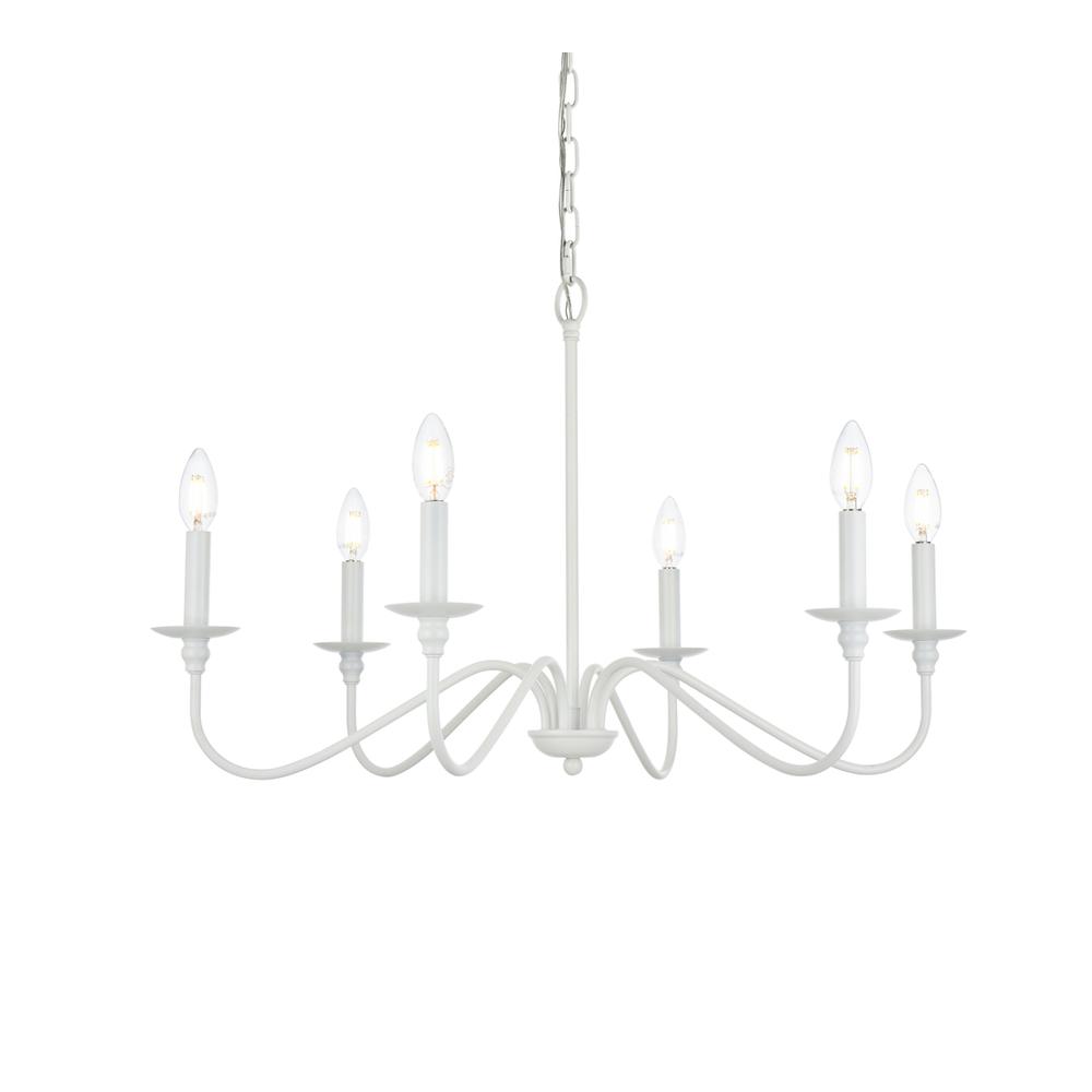 Rohan 36 Inch Chandelier In White. Picture 2