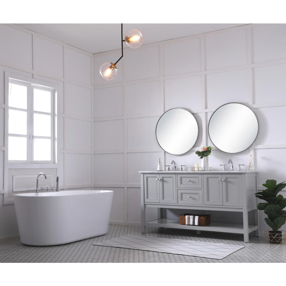 60 In. Double Sink Bathroom Vanity Set In Grey. Picture 9