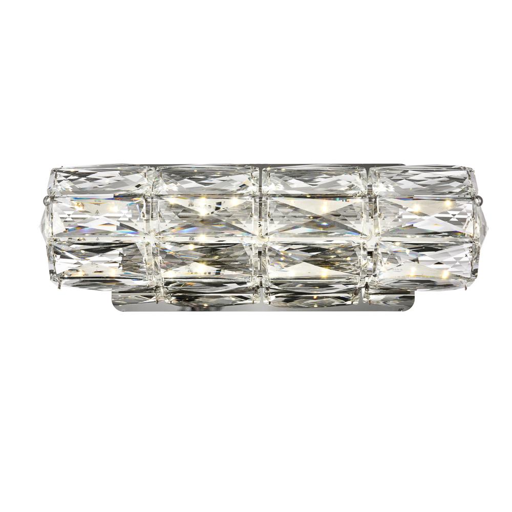 Valetta Integrated Led Chip Light Chrome Wall Sconce Clear Royal Cut Crystal. Picture 1