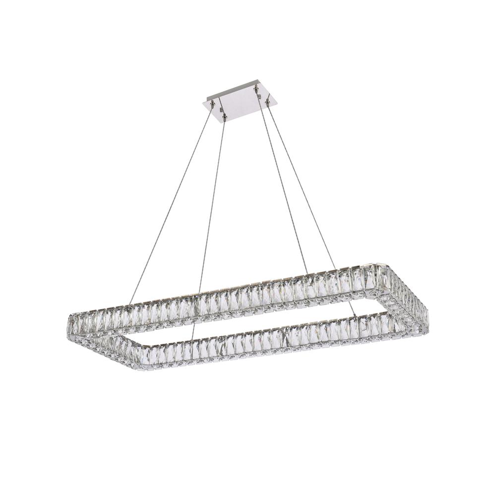 Monroe 42 Inch Led Single Rectangle Pendant In Chrome. Picture 6