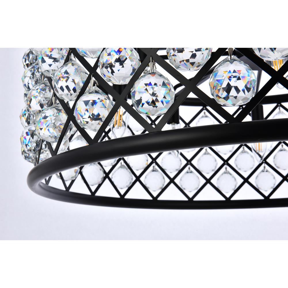 Madison 8 Light Matte Black Chandelier Clear Royal Cut Crystal. Picture 3