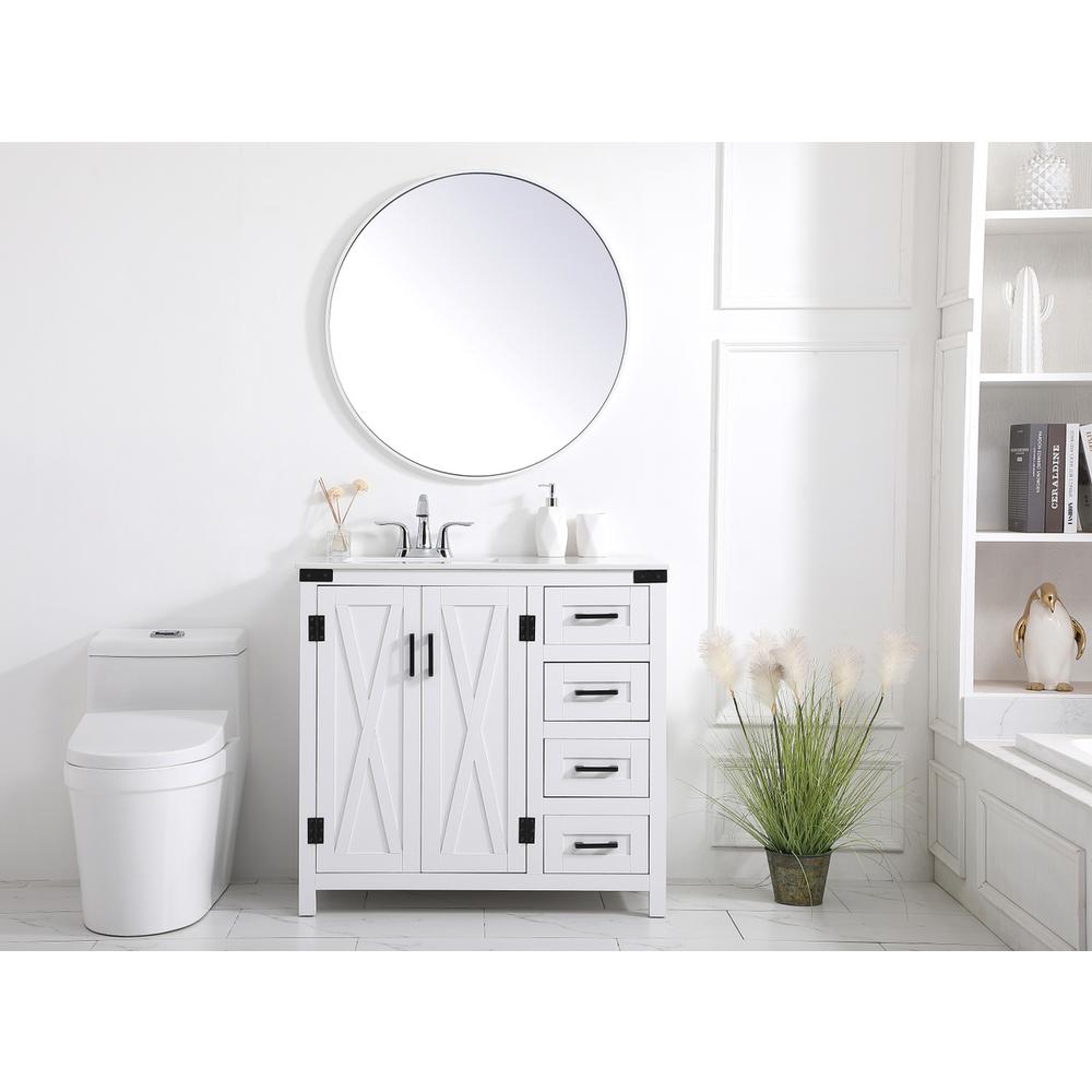 36 Inch Bathroom Vanity In White. Picture 4