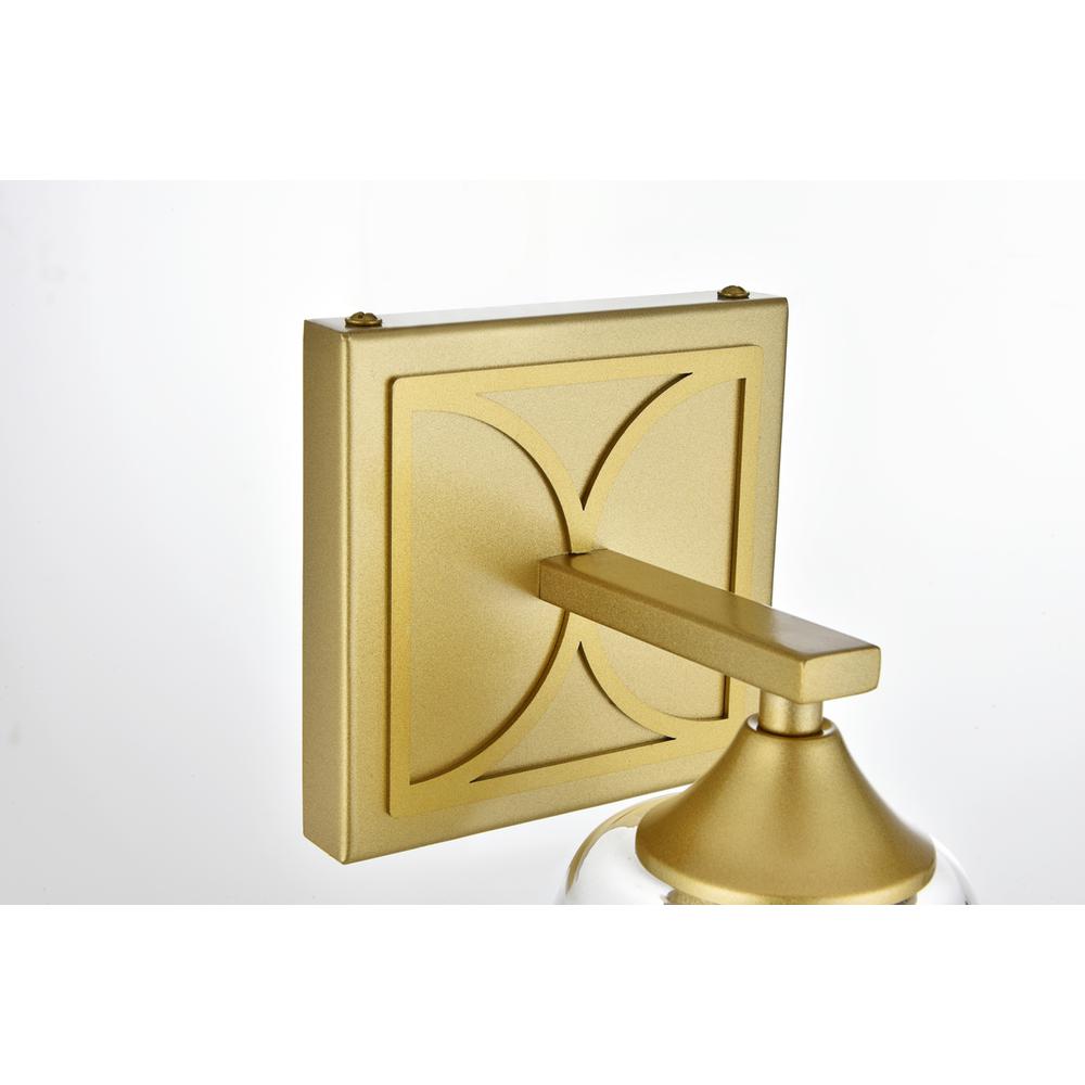 Harris 1 Light Brass And Clear Bath Sconce. Picture 4