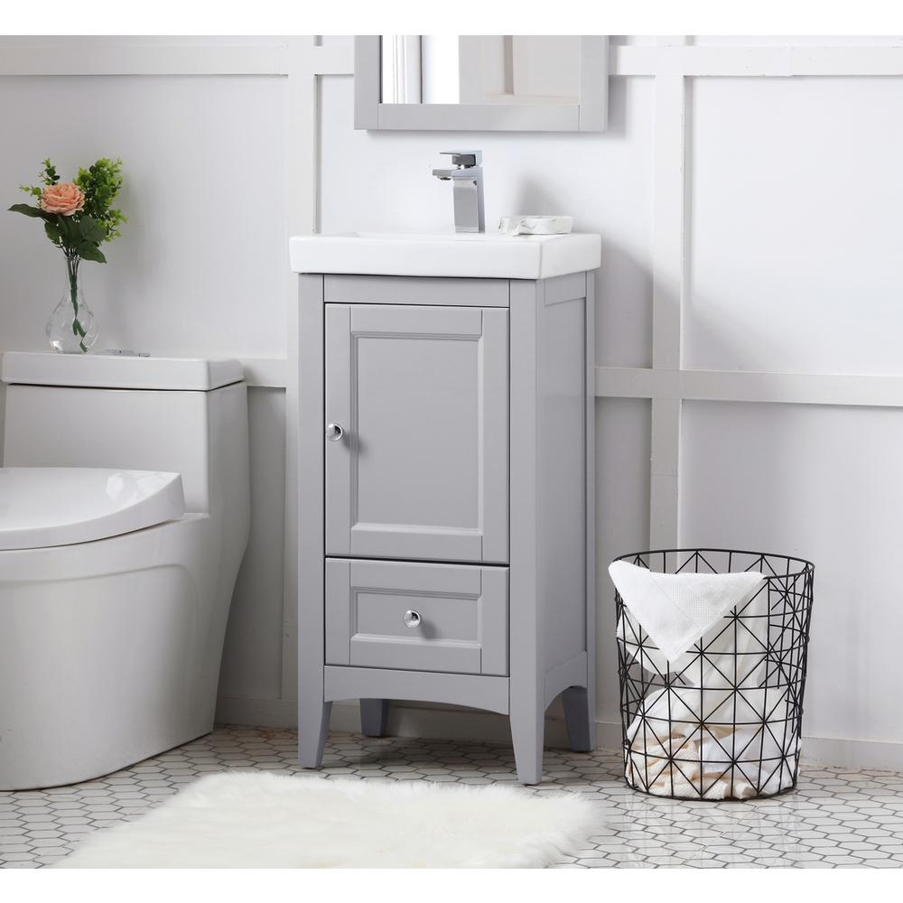 18 In. Single Bathroom Vanity Set In Grey. Picture 2