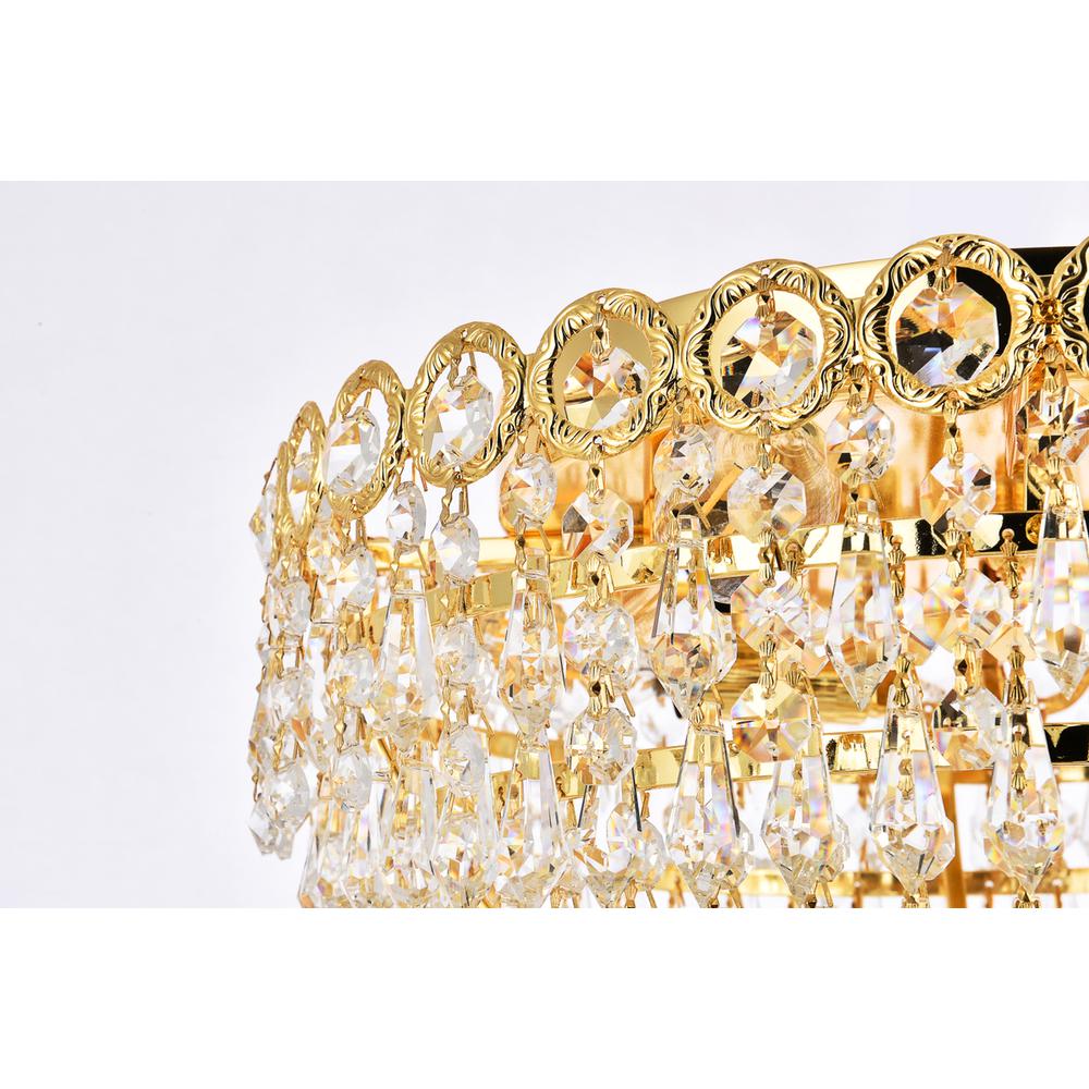 Century 4 Light Gold Flush Mount Clear Royal Cut Crystal. Picture 4