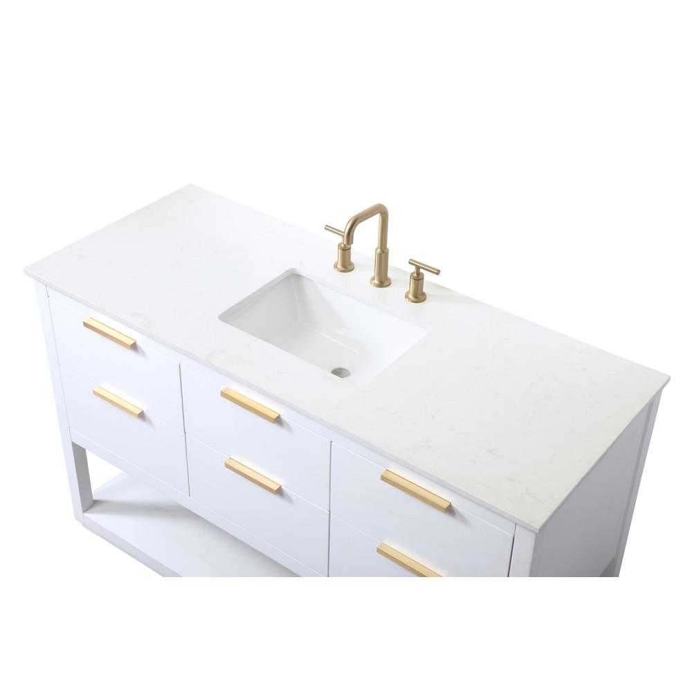 54 Inch Single Bathroom Vanity In White. Picture 10