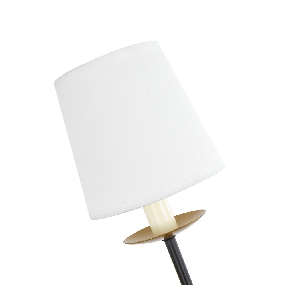 Eclipse 1 Light Brass And Black And White Shade Wall Sconce. Picture 13