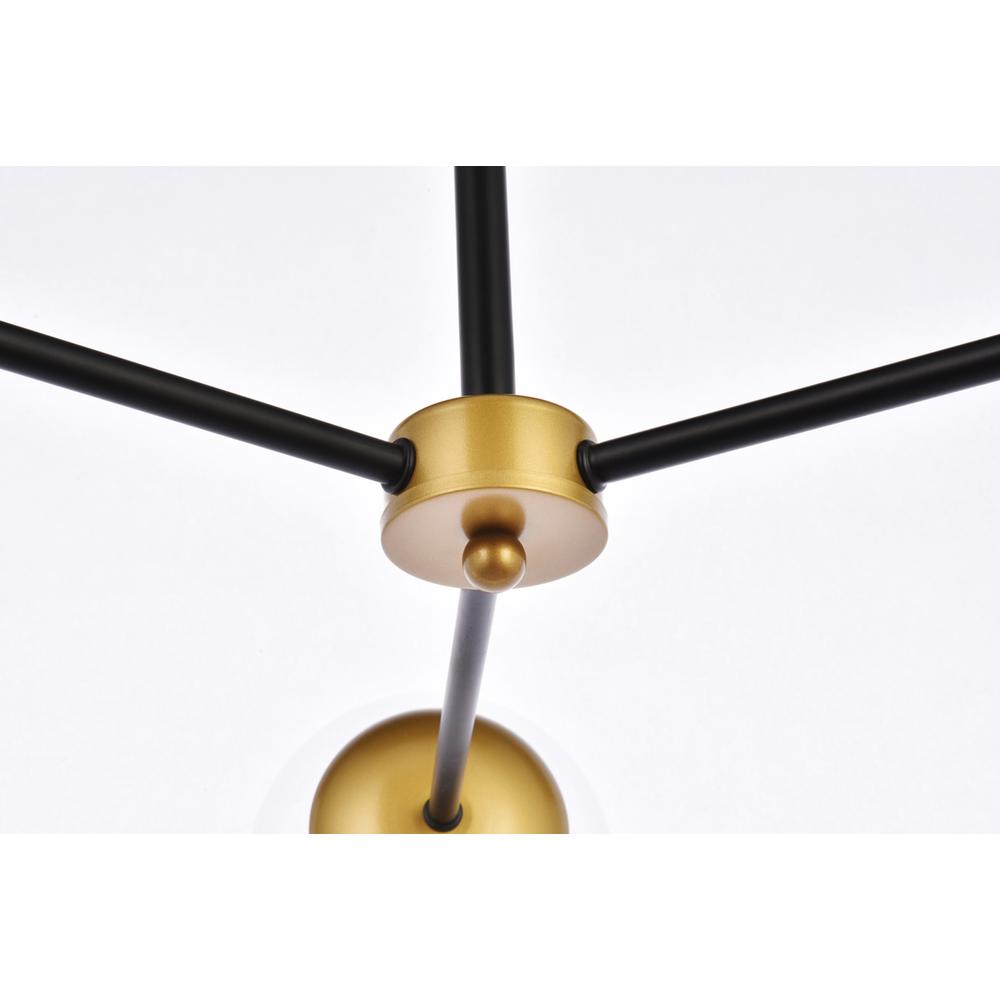 Briggs 32 Inch Pendant In Black And Brass With Clear Shade. Picture 5