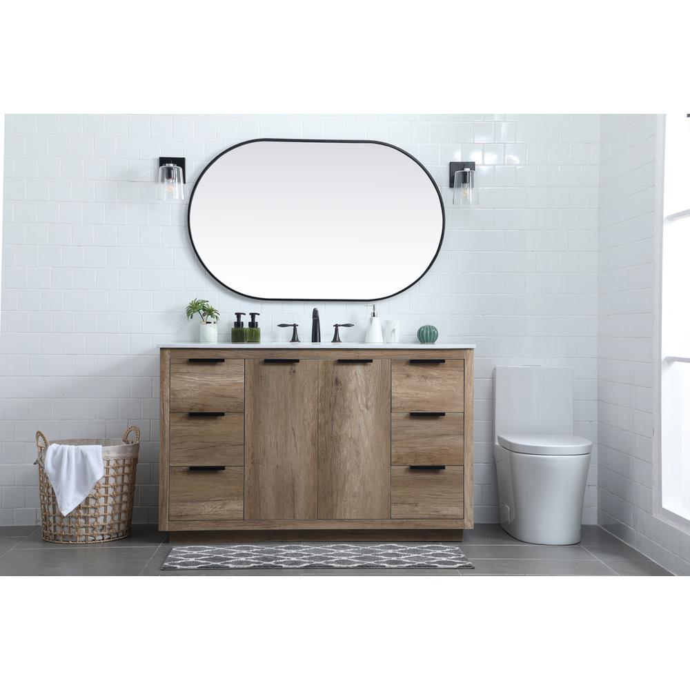 54 Inch Single Bathroom Vanity In Natural Oak. Picture 4