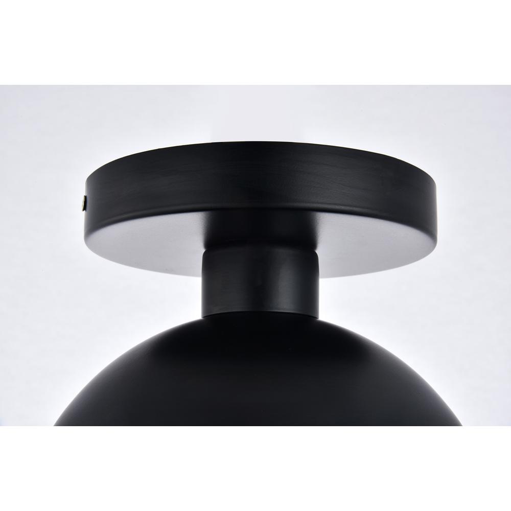 Eclipse 1 Light Black Flush Mount With Clear Glass. Picture 4