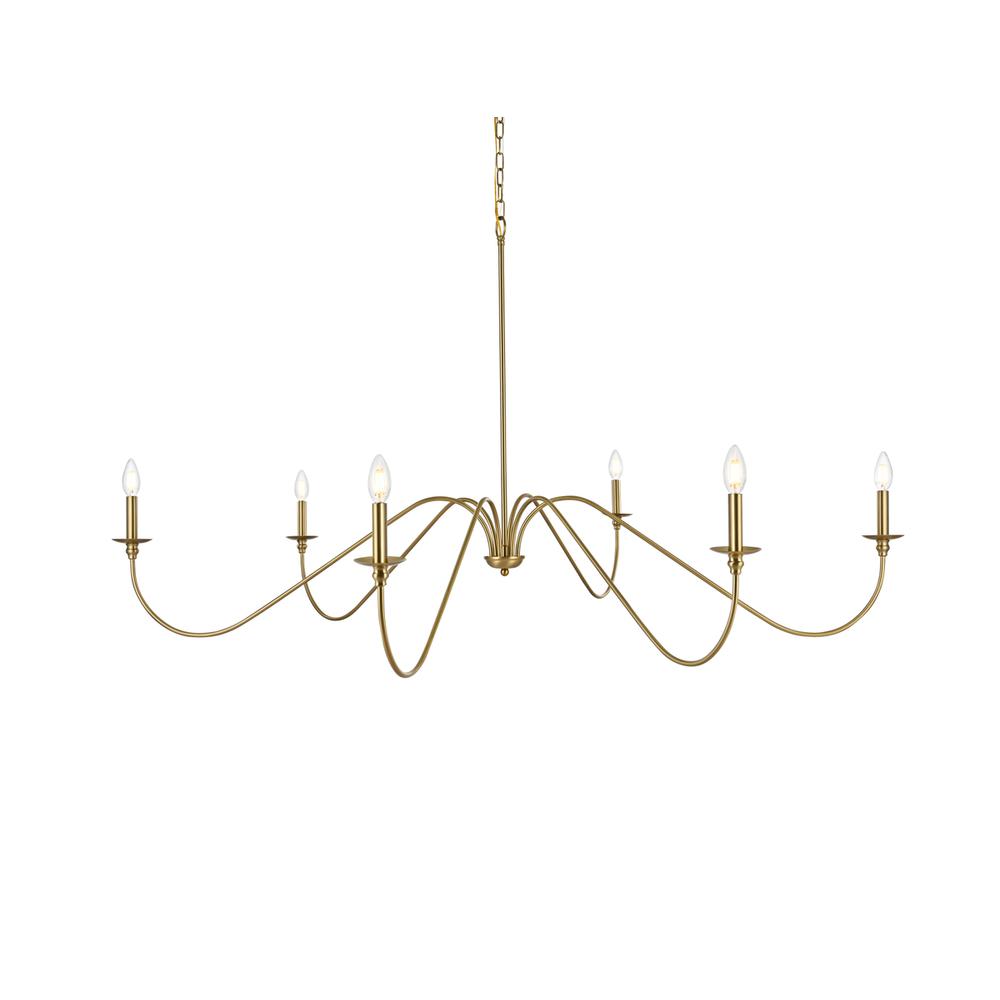 Rohan 60 Inch Chandelier In Satin Gold. Picture 2