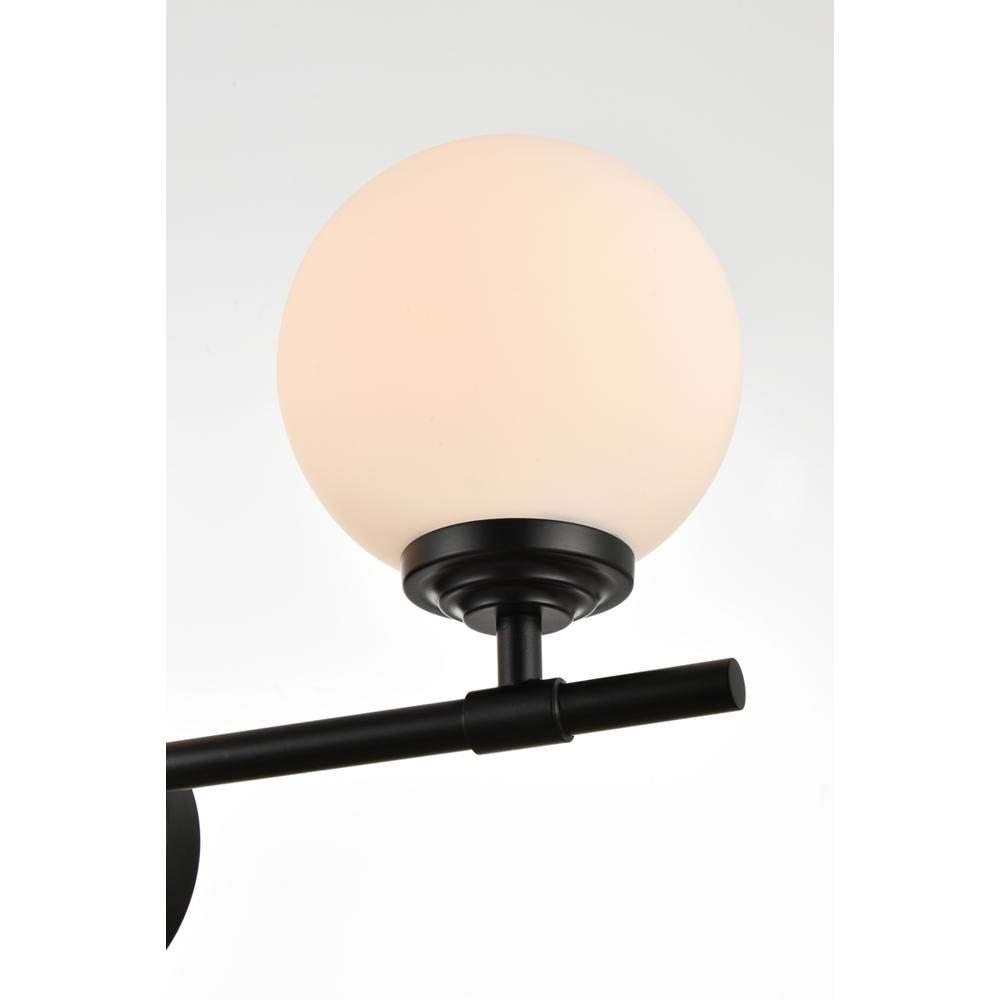 Ansley 3 Light Black And Frosted White Bath Sconce. Picture 3