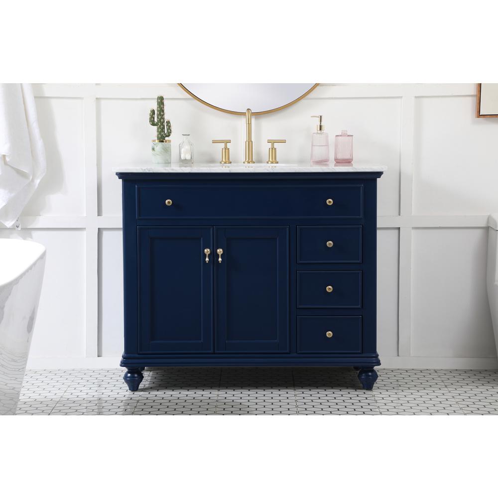 42 Inch Single Bathroom Vanity In Blue. Picture 14