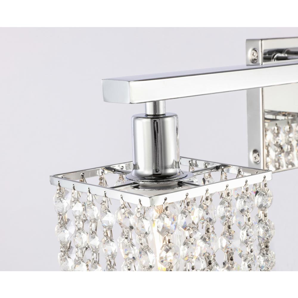 Phineas 2 Light Chrome And Clear Crystals Wall Sconce. Picture 8
