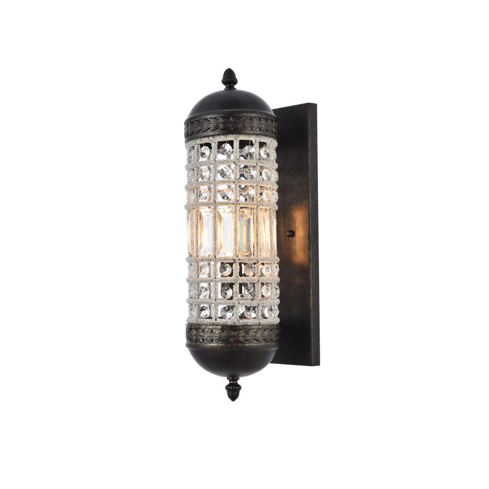 Olivia 1 Light Dark Bronze Wall Sconce Clear Royal Cut Crystal. Picture 2