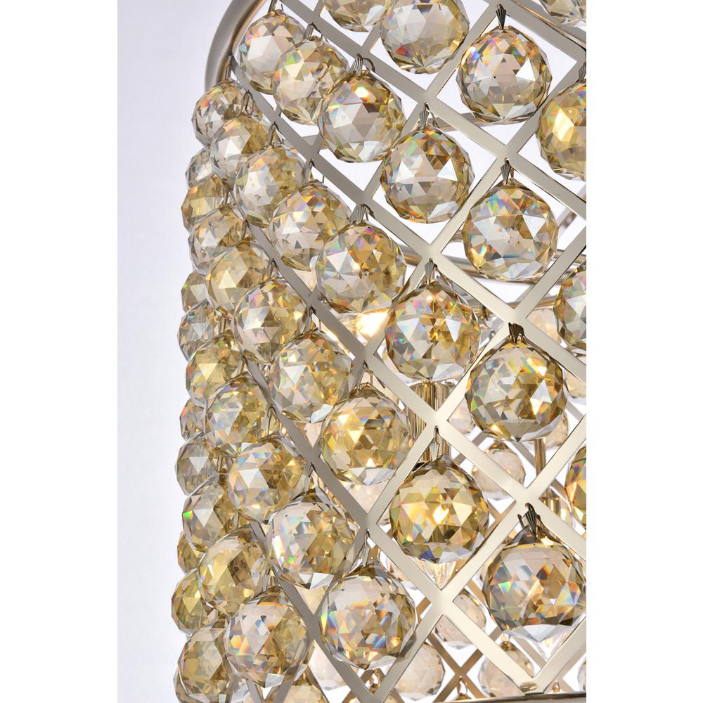 Madison 8 Light Polished Nickel Chandelier Golden Teak (Smoky) Royal Cut Crystal. Picture 4