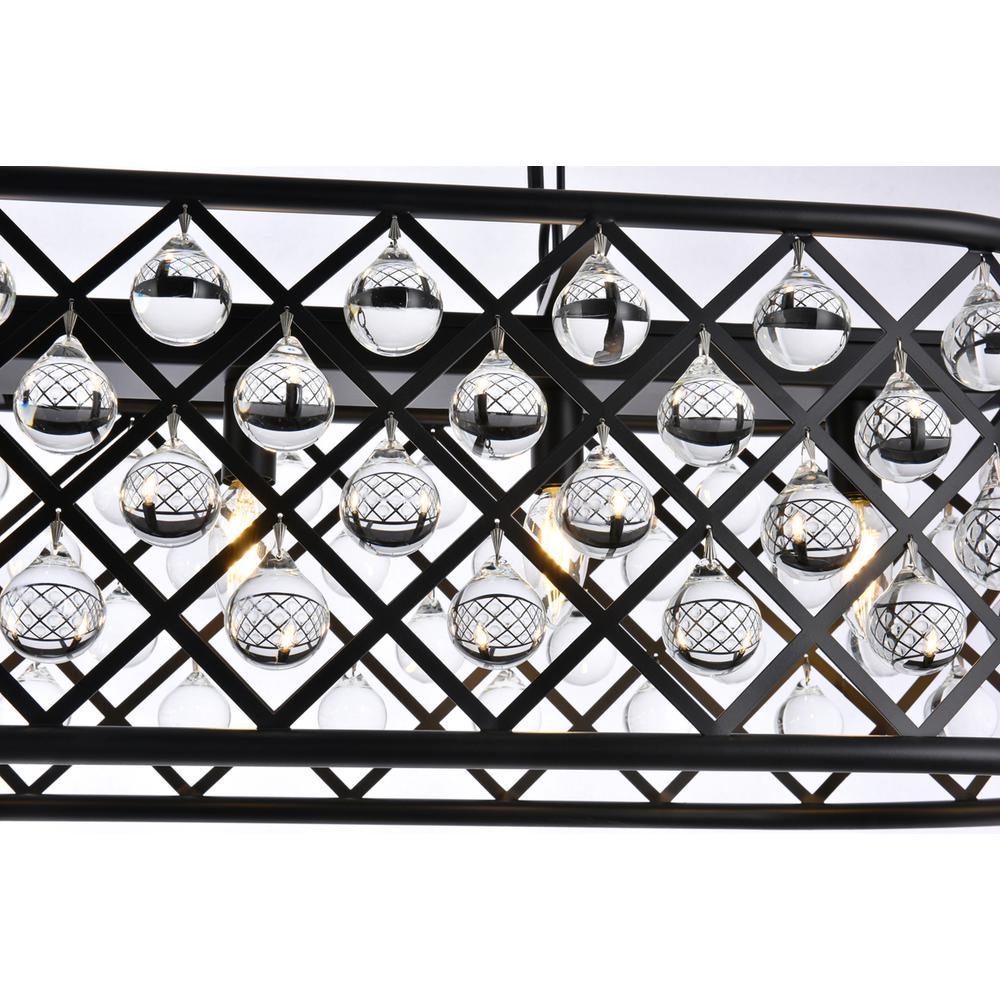 Madison 7 Light Matte Black Chandelier Clear Royal Cut Crystal. Picture 3