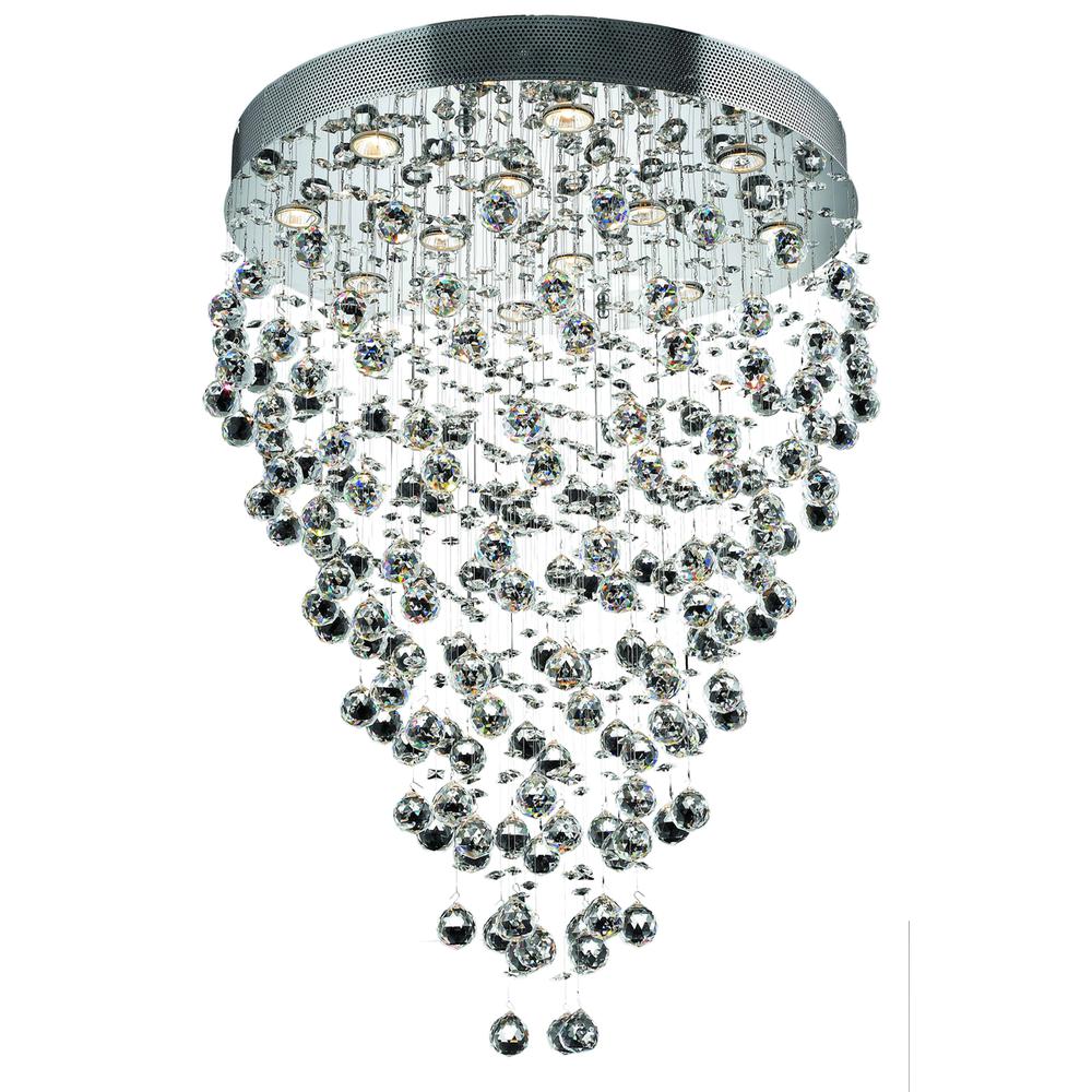 Galaxy 12 Light Chrome Chandelier Clear Royal Cut Crystal. Picture 1