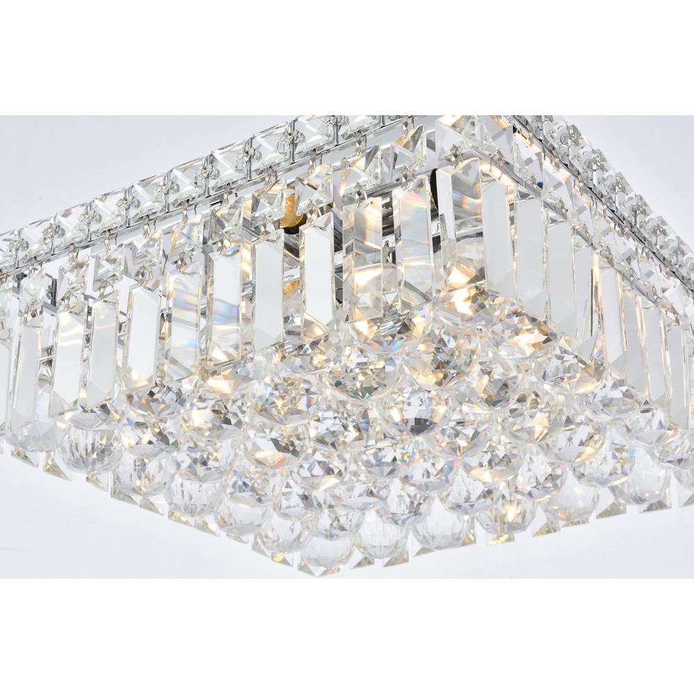 Maxime 4 Light Chrome Flush Mount Clear Royal Cut Crystal. Picture 3