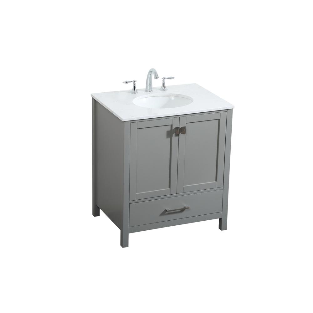30 Inch Single Bathroom Vanity In Grey. Picture 8