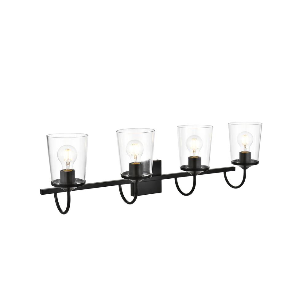 Avani 4 Light Black And Clear Bath Sconce. Picture 3