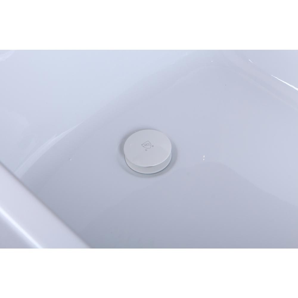 67 Inch Soaking Single Slipper Rectangular Bathtub In Glossy White. Picture 12
