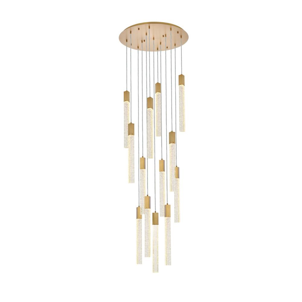 Weston 13 Lights Pendant In Satin Gold. Picture 1