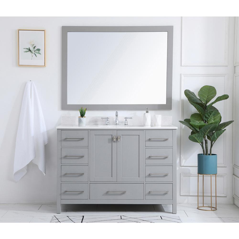 48 Inch Single Bathroom Vanity In Gray With Backsplash. Picture 4