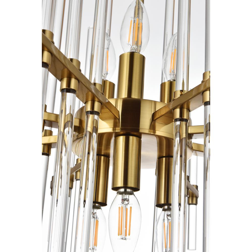 Sienna 23 Inch Crystal Rod Pendant In Gold. Picture 3