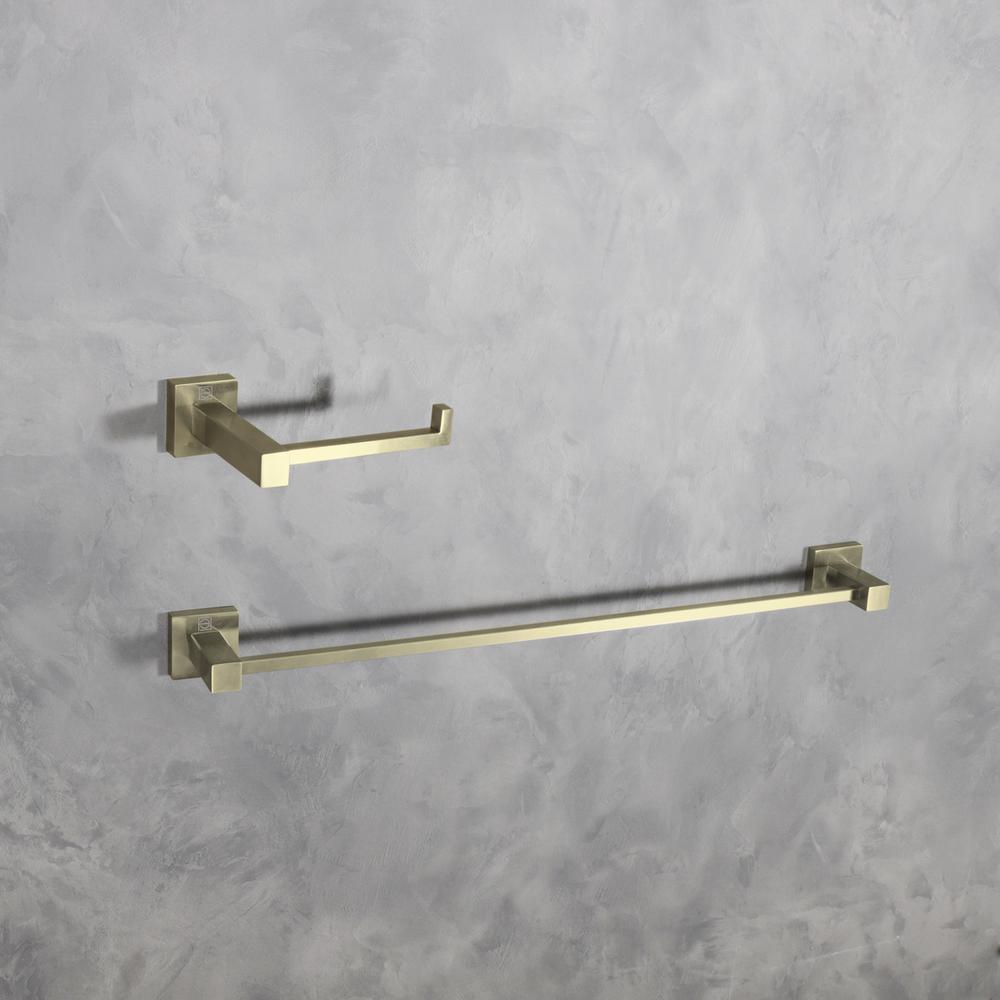 Isla 2-Piece Bathroom Hardware Set In Brushed Gold. Picture 2