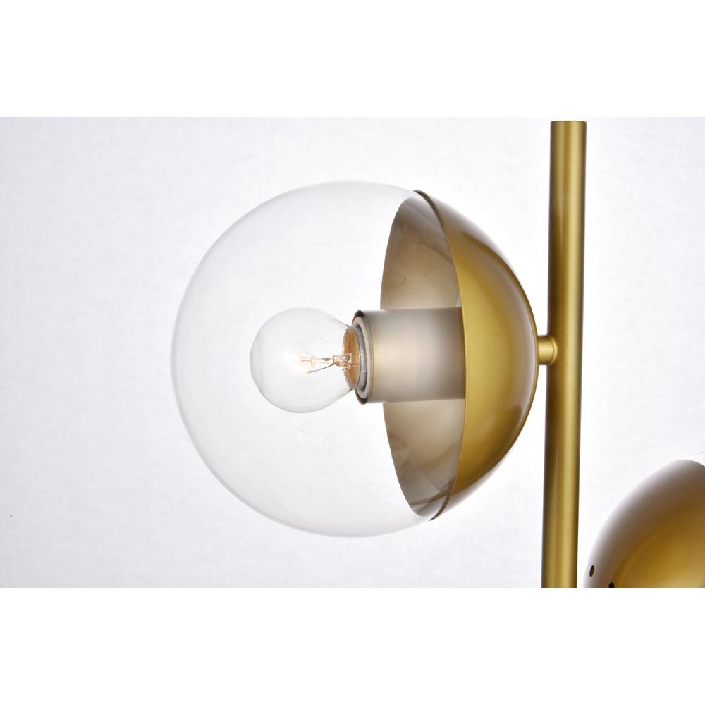 Eclipse 2 Lights Brass Table Lamp With Clear Glass. Picture 3
