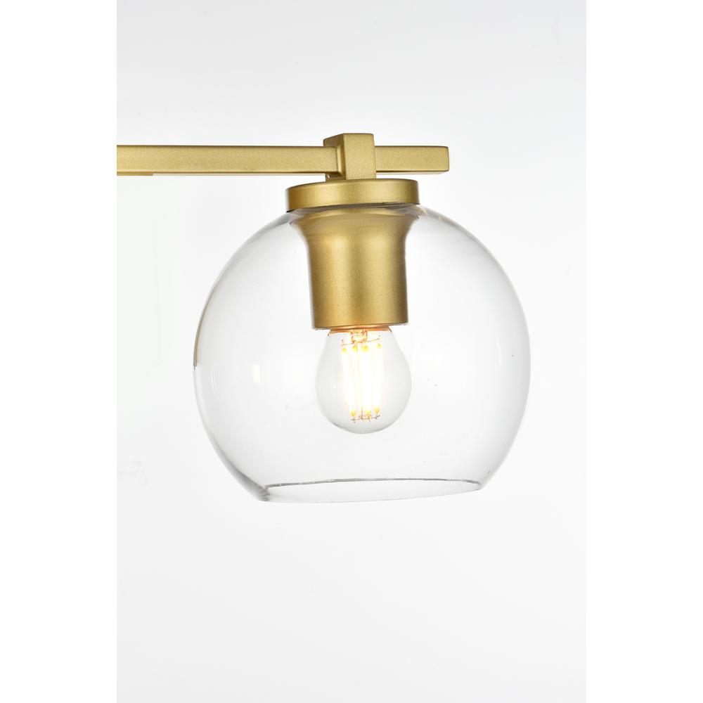 Juelz 4 Light Brass And Clear Bath Sconce. Picture 5