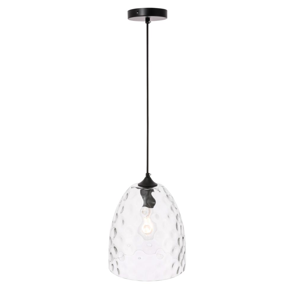 Gibson 1 Light Black And Clear Glass Pendant. Picture 3